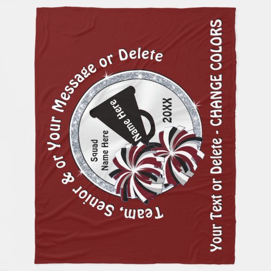 Maroon, Weiß, Schwarz, Gesichtsleder Fleecedecke (Vorderseite)