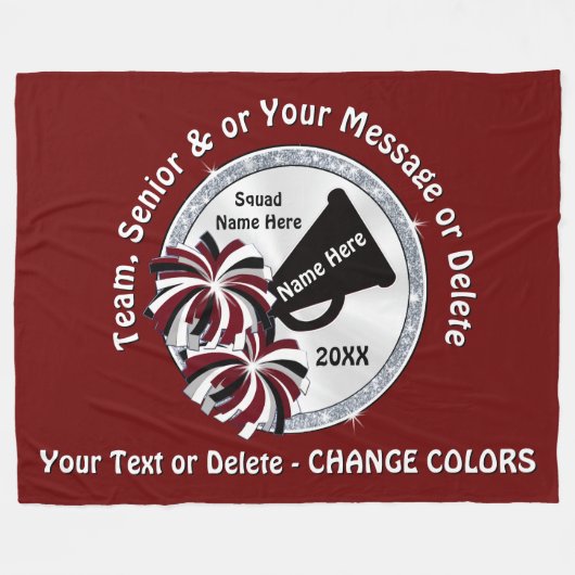 Maroon, Weiß, Schwarz, Gesichtsleder Fleecedecke (Vorderseite (Horizontal))