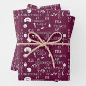 Maroon, weiß und grau Geschenkpapier (Beispiel)