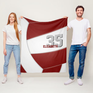 Maroon weiß Volleyball Team Farben Dekoration der Fleecedecke