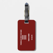 Maroon weiß Volleyball Team Farben Gepäckanhänger (Rückseite vertikal)