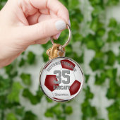 Maroon Weiße Mannschaft Farbe Jungen Mädchen Name  Schlüsselanhänger (Hand)