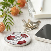 Maroon Weiße Mannschaft Farbe Jungen Mädchen Name  Schlüsselanhänger (Seite)