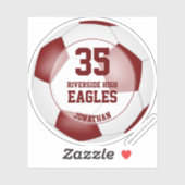 Maroon Weiße Mannschaft Farben Jungen Mädchen Fußb Aufkleber (Blatt)