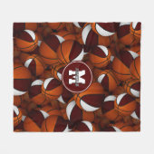 Maroon Weiße Schule Farben Jungs Basketball Mädche Fleecedecke (Vorderseite (Horizontal))