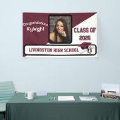 Maroon & White Abschluss Banner (Messeveranstaltung)