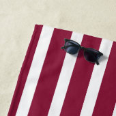 Maroon & White Cabana Streifen Strandtuch (Beispiel)