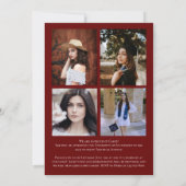 Maroon White Confetti Abschluss Ankündigung (Rückseite)