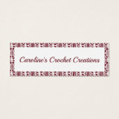Maroon White Crochet Lace Pattern Business Card (Vorderseite)