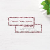 Maroon White Crochet Lace Pattern Business Card (Schreibtisch)