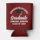 Maroon White Custom 2025 Graduation Party Dosenkühler (Vorderseite)