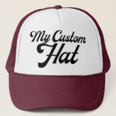 MAROON & WHITE Custom Trucker Hat Mesh Cap Blank Truckerkappe (Vorderseite)