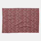 Maroon & White Damask Küchentücher (Horizontal)
