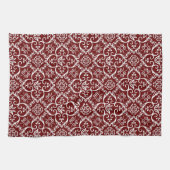 Maroon & White Damask Küchentücher (Horizontal)