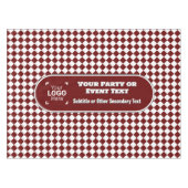 Maroon & White Diamond - Ihr Logo-Business-Event Tischdecke (Vorderseite (Horizontal))