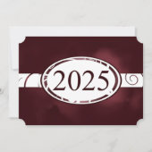 Maroon & White Floral Button 2025 Graduation Party Einladung (Vorderseite)