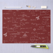 Maroon White Mathematic Formulas Graphics Seidenpapier (Handwerk)