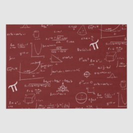 Maroon White Mathematic Formulas Graphics Seidenpapier