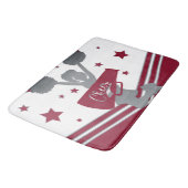 Maroon White Silver Stars Cheer Cheer Badematte (Schrägansicht)
