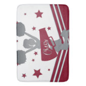 Maroon White Silver Stars Cheer Cheer Badematte (Vorderseite Vertikal)