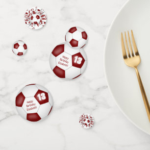 Maroon White Soccball Blowout Geburtstagsparty Konfetti
