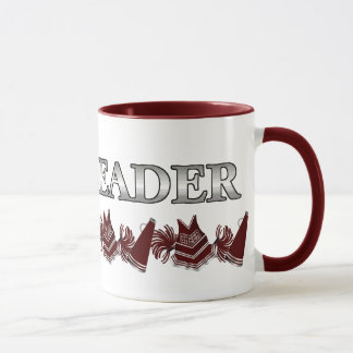 Maroon, White und Silver Cheerleader Tasse