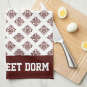 Maroon White Uni Team Cool Fun Dorm School Geschirrtuch (Viertel Falte)