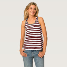 Maroon & White Watercolor Racerback Top