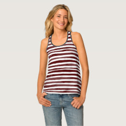 Maroon & White Watercolor Racerback Top