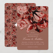Maroon Wild Botanical Maximalism Wedding Einladung (Vorne/Hinten)