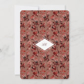 Maroon Wild Botanical Maximalism Wedding Einladung (Rückseite)