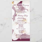 Maroon Wine and White Orchid Wedding Program Programm (Rückseite)