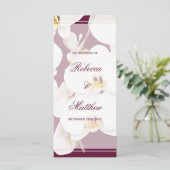 Maroon Wine and White Orchid Wedding Program Programm (Stehend Vorderseite)