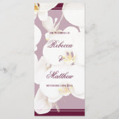 Maroon Wine and White Orchid Wedding Program Programm (Vorderseite)