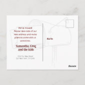 Maroon wir haben bewegte verzweifelte Mailbox bewe Postkarte (Rückseite)