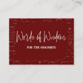 Maroon Words of Wisdom Math Graduation Advise Begleitkarte (Vorderseite)