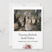 Maroon Wreath-Blume Hochzeit Speichern Sie die Dat (Vorderseite)