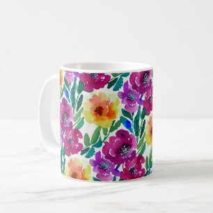 Maroon Yellow Blume Kaffeetasse
