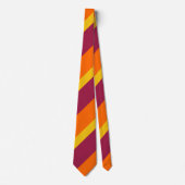 Maroon Yellow & Orange Broad Regimental Strip Krawatte (Vorderseite)