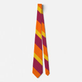 Maroon Yellow & Orange Broad University Strip Krawatte (Vorderseite)