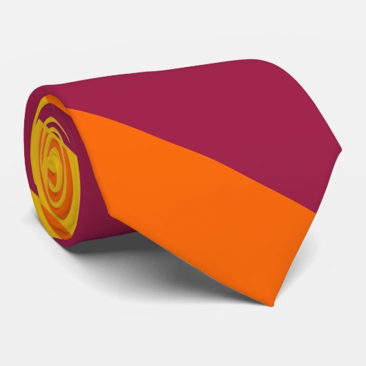 Maroon Yellow & Orange Broad University Strip Krawatte (Gerollt)