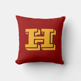 Maroon & Yellow School Pride Color Style Monogram Kissen