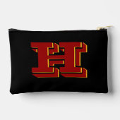 Maroon & Yellow School Pride Color Style Monogram Zubehörtasche (Rückseite)