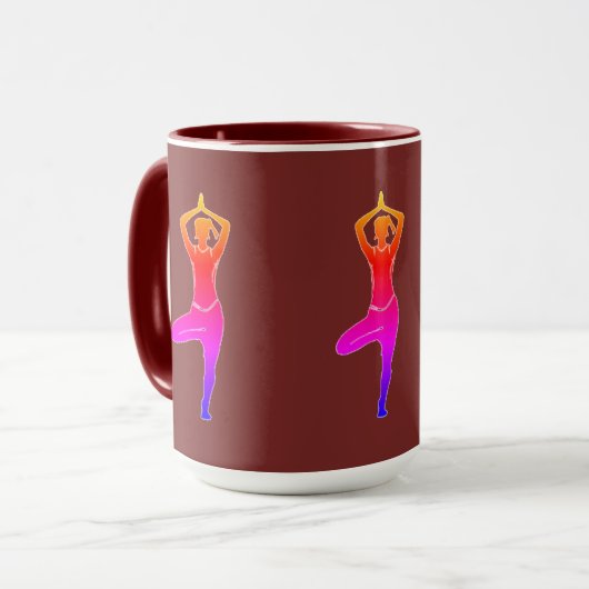 Maroon Yoga Tasse (Vorderseite Links)