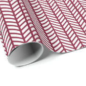 Maroon Zickzack Ordner Geschenkpapier (Rolleneckpunkt)