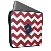 Maroon Zickzack Pattern Laptop Sleeve (Vorne Rechts)