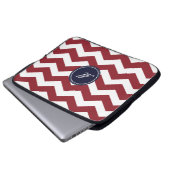 Maroon Zickzack Pattern Laptop Sleeve (Vorne Knopf)