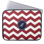 Maroon Zickzack Pattern Laptop Sleeve (Vorderseite)