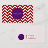 Maroon Zickzack Visitenkarte (Vorne/Hinten)