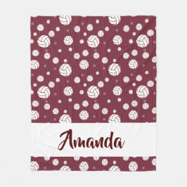 Maroon Zickzack Volleyball-Muster Fleecedecke